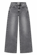 Trendy Wide Leg Jeans - Washed Grey