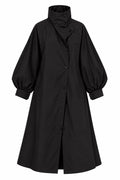 Elegant High Neck Trenchcoat – Black