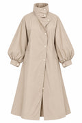 Elegant High Neck Trenchcoat – Light Beige
