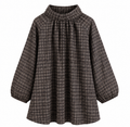 Checkered Blouse – Dark Chocolate