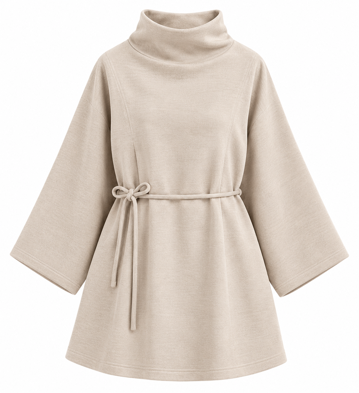 Luxe Belted Tunic – Cream