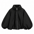 Luxe Oversized Bomber Jacket – Black