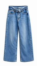 Trendy Wide Leg Jeans – Denim Blue