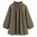 Checkered Blouse – Olive Brown