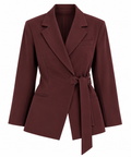 Luxury Wrap Blazer – Burgundy